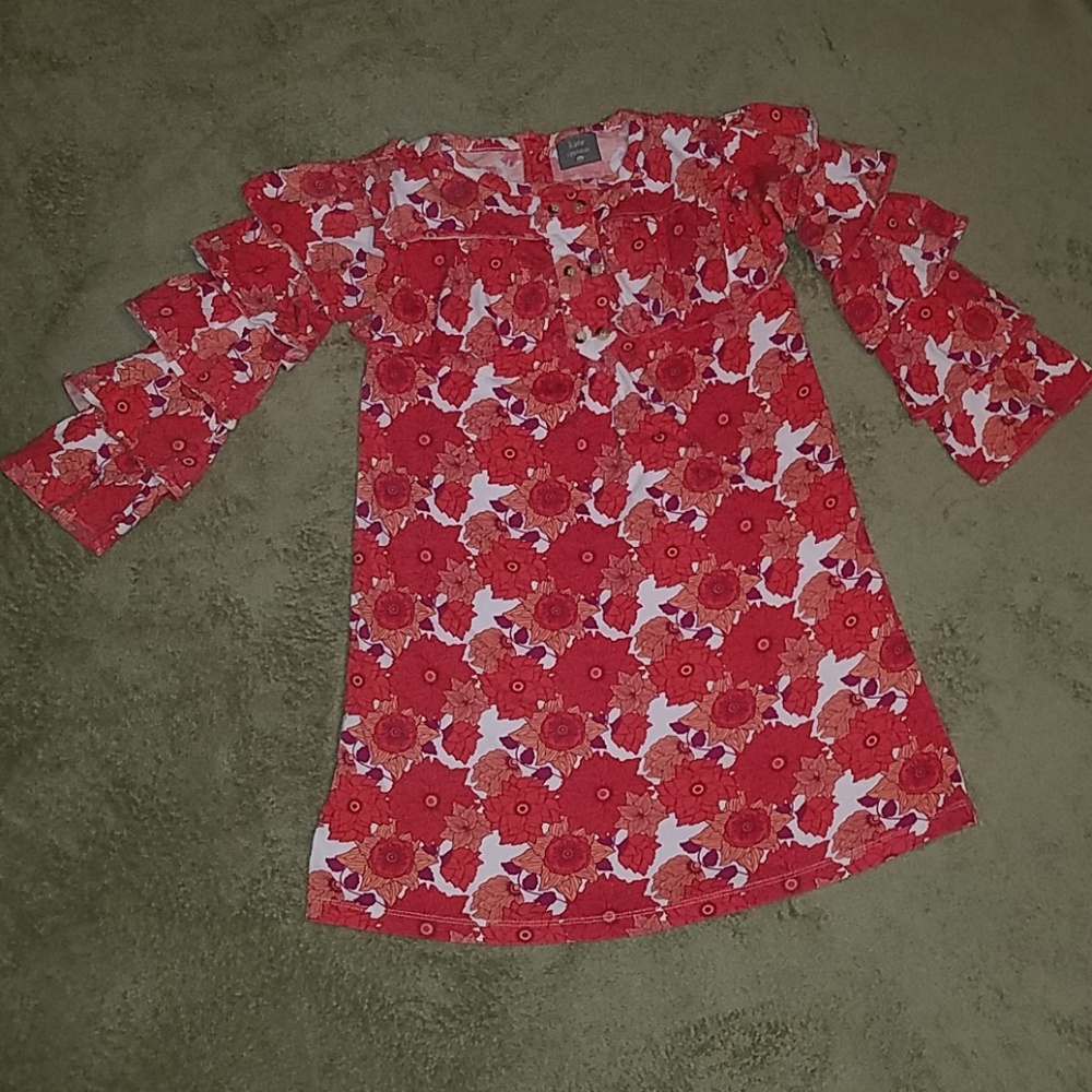 Kate Quinn organic dress white w/ red & orange